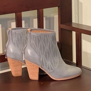 Report Blue Ankled Zip-back Booties